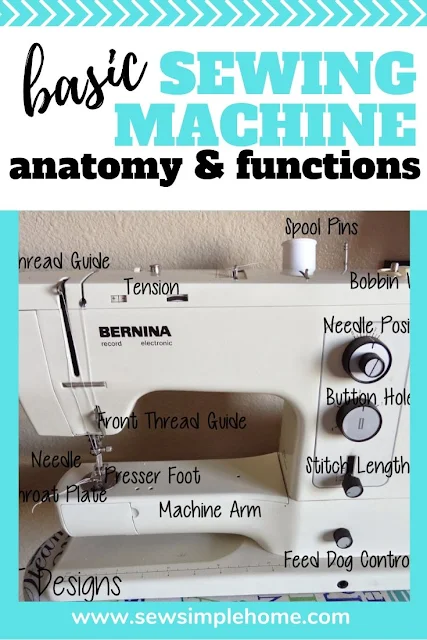 Learn basic sewing machine anatomy for beginners sewers with this video, photo and list of parts of the sewing machine.