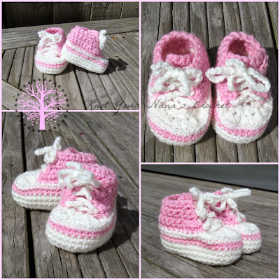 Crochet Converse Para Niños-Bebés Recién Nacido Altos Tops Paso a Paso Con Vídeo Tutorial