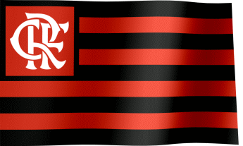 The waving fan flag of CR Flamengo with the logo (Animated GIF)
