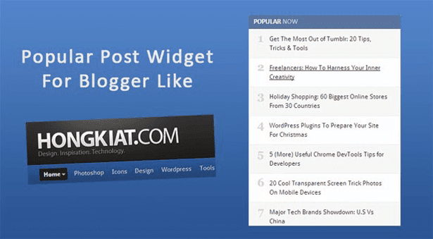 Popular Post Widget For Bloggers