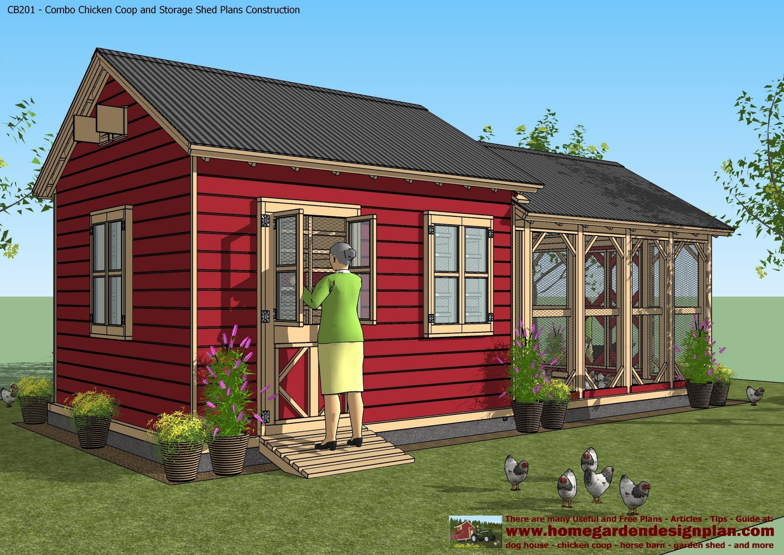 CB201 - Combo Plans - Chicken Coop Plans Construction + Garden Sheds ...