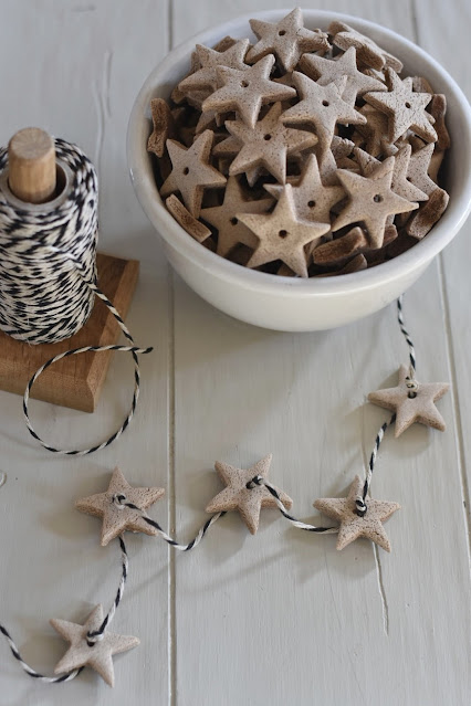 Christmas scented salt dough star ornament garland