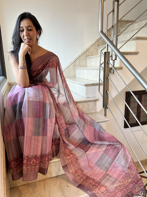 Digital print silk chanderi saree