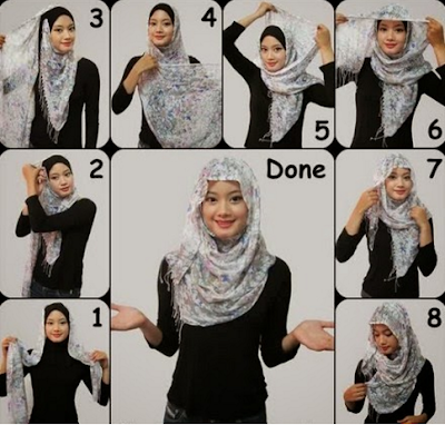 Cara Memakai Hijab Segitiga