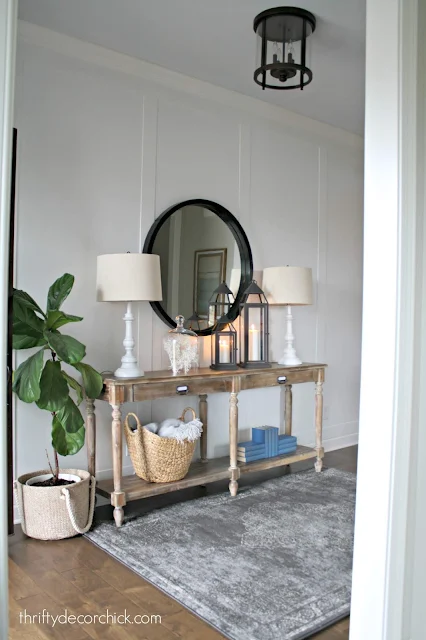 Long Everett hall table in foyer