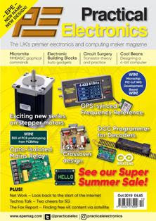 PE Practical Electronics - October 2019 | ISSN 0262-3617 | PDF HQ | Mensile | Professionisti | Elettronica | Tecnologia
Everyday Practical Electronics is a UK published magazine that is available in print or downloadable format.
Practical Electronics was a UK published magazine, founded in 1964, as a constructors' magazine for the electronics enthusiast. In 1971 a novice-level magazine, Everyday Electronics, was begun by the same publisher. Until 1977, both titles had the same production and editorial team.
In 1986, both titles were sold by their owner, IPC Magazines, to independent publishers and the editorial teams remained separate.
By the early 1990s, the title experienced a marked decline in market share and, in 1992, it was purchased by Wimborne Publishing Ltd. which was, at that time, the publisher of the rival, novice-level Everyday Electronics. The two magazines were merged to form Everyday with Practical Electronics (EPE) - the «with» in the title being dropped from the November 1995 issue. In February 1999, the publisher acquired the former rival, Electronics Today International, and merged it into EPE.