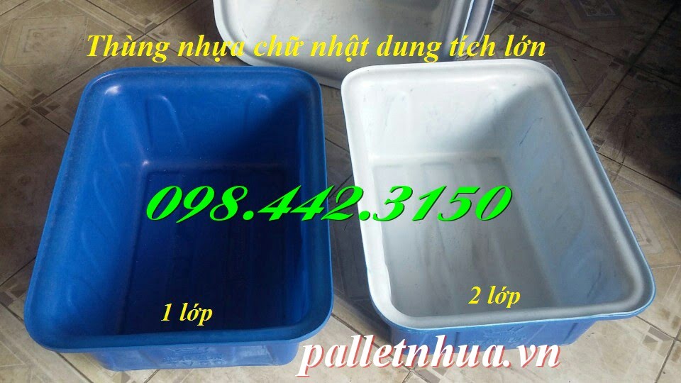 Thùng nhựa chữ nhật dung tích lớn