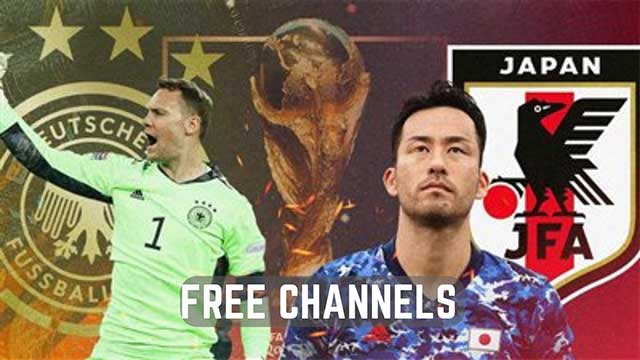 free channels broadcasting the Germany-Japan match - world cup 2022