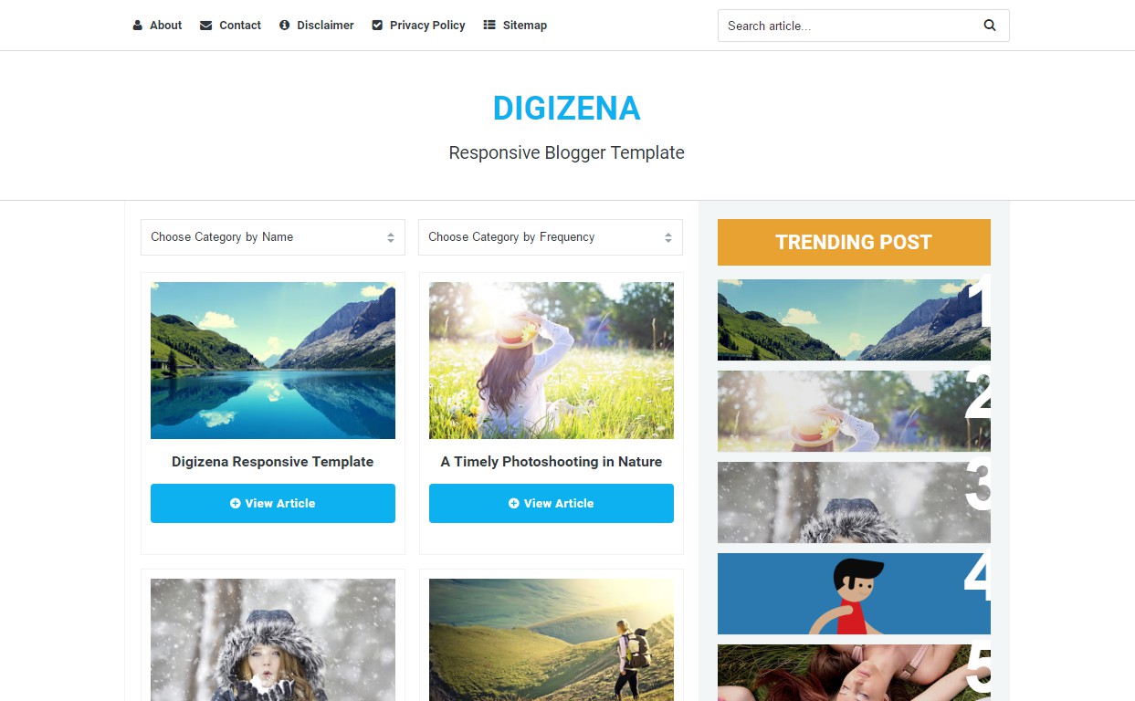 digizena responsive, seo and ads optimized personal, fashion and technology blogger template free download