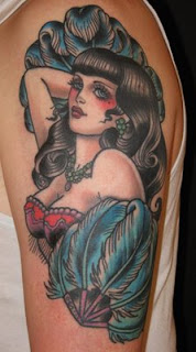 Marija Asanovski with Feathers Arm Tattoo