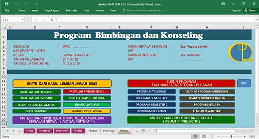 Saudara baik yang sudah bekerja ataupun masih kuliah jurusan BK Download Aplikasi IKMS BK Sekolah Menengah Pertama Sekolah Menengan Atas Sekolah Menengah kejuruan MA Format Excel Lengkap