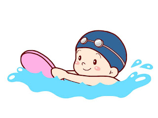 泳ぐ子供