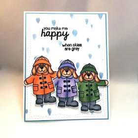 Sunny Studio Stamps: Rain or Shine puppy dog card by Claire Broadwater