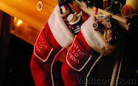 Red Christmas Stockings Wallpaper