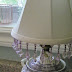 Purple transferware lamp and Salvation Army finds