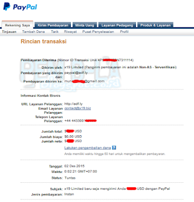 ScreenShot Pembayaran dari Adf.ly