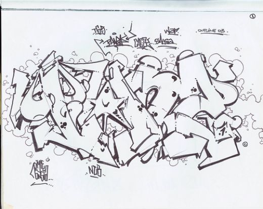 create graffiti sketches