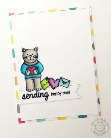 Sunny Studio Stamps: Sending My Love Kitty Cat Happy Mail Card by Melissa Bowden.