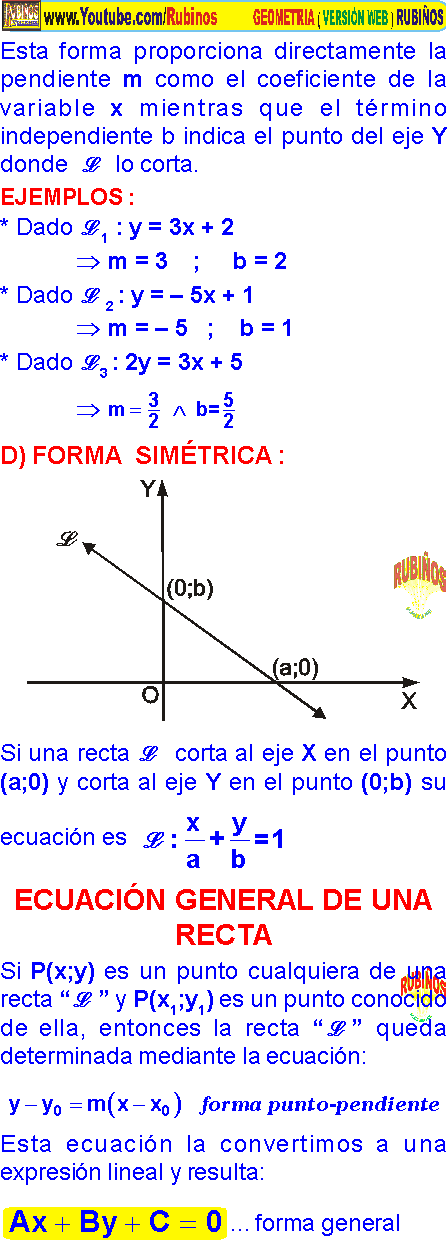 La Recta En Geometria Analitica Formulas Y Ejemplos Pdf
