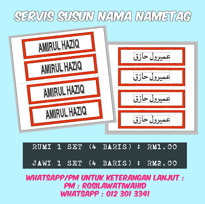 Servis Susun Nama Nametag