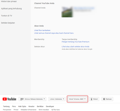Cara blokir konten dewasa di youtube