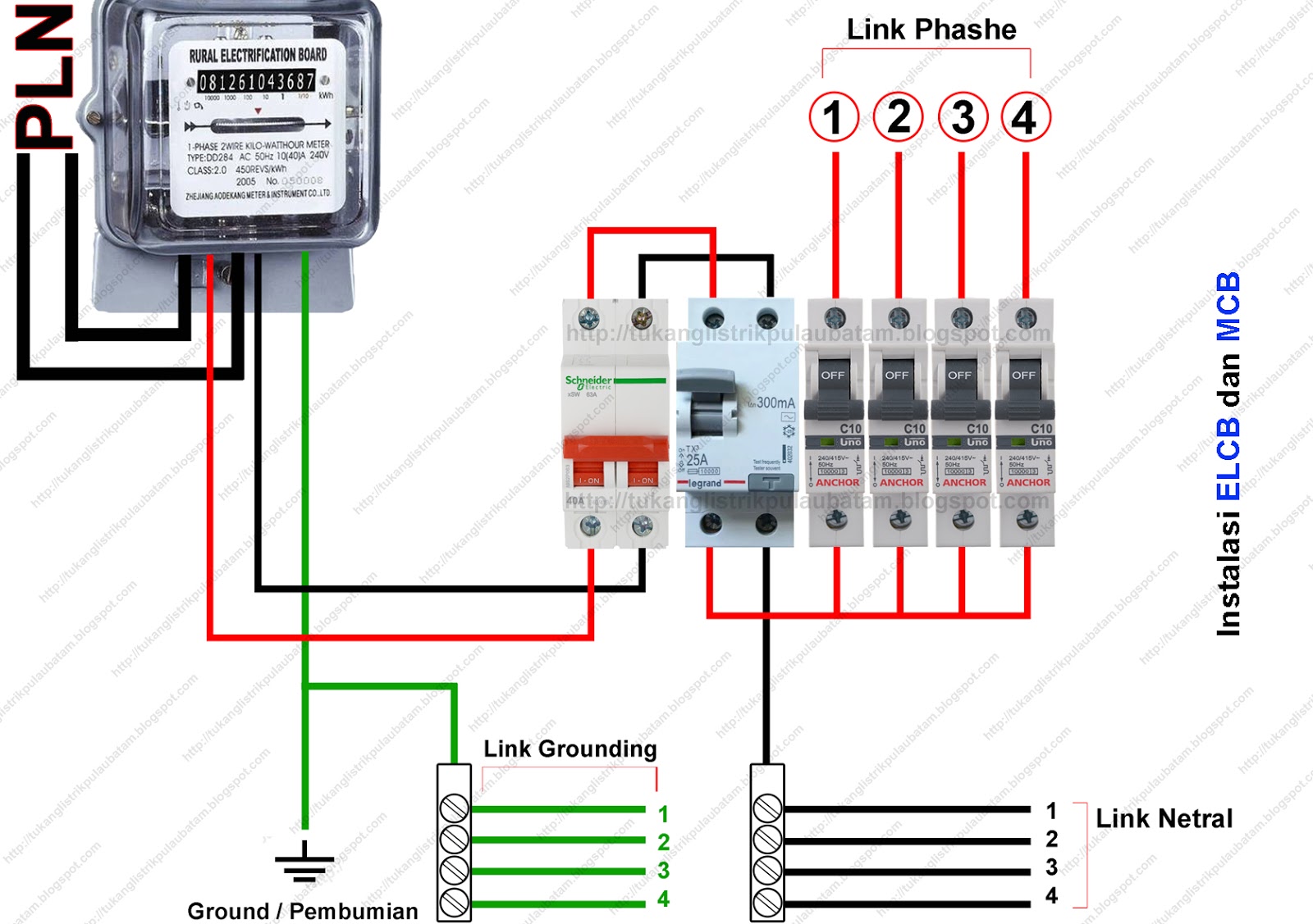 Cara Memasang ELCB Earth Leakaque Circuit Breaker 