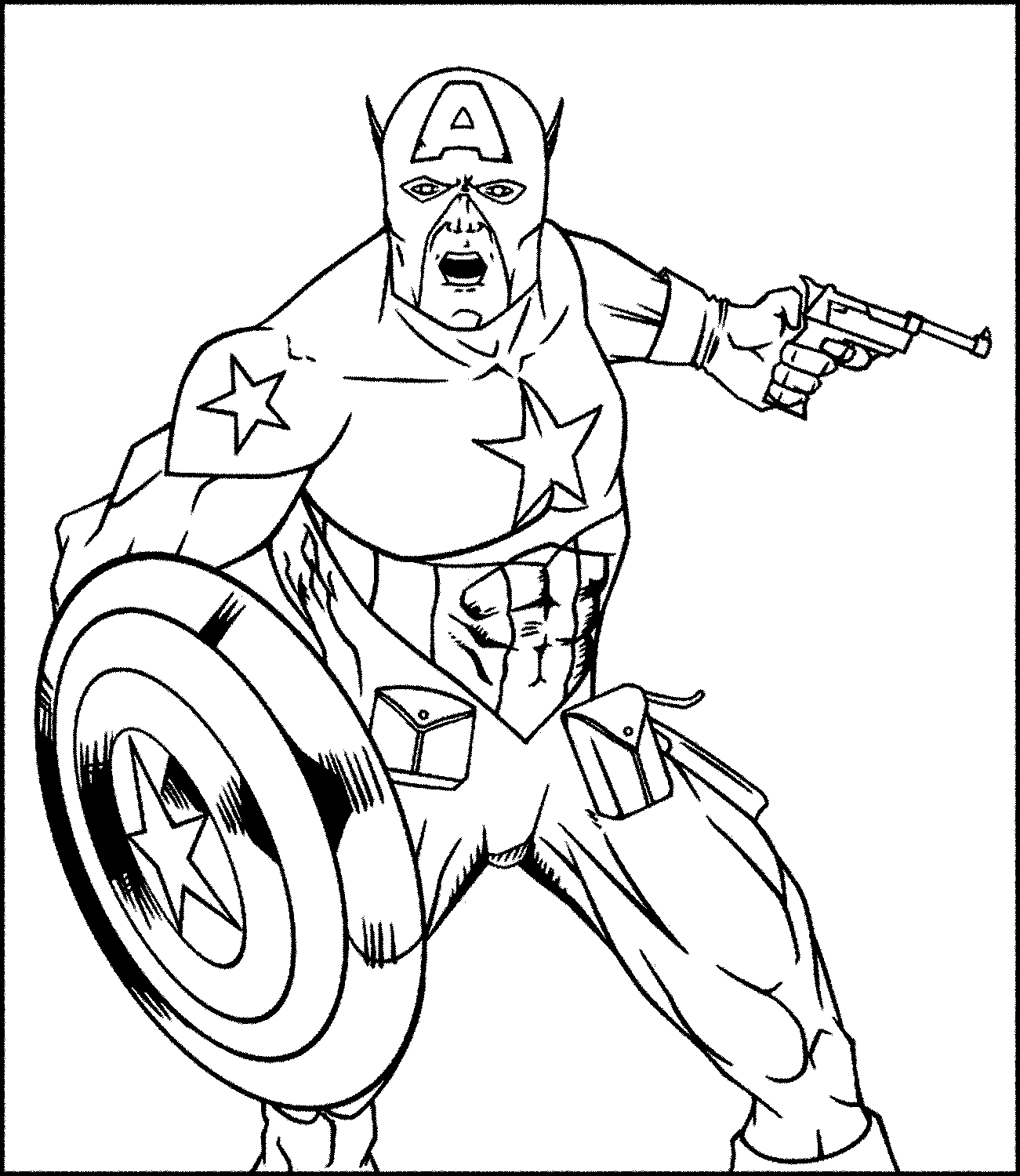 Gambar Mewarnai Captain America
