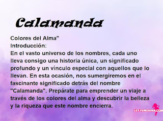 significado del nombre Calamanda