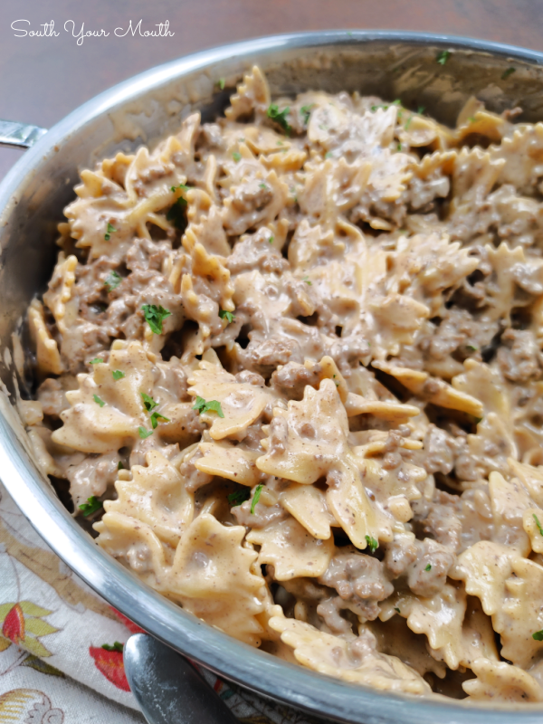 Helpful Hamburger Stroganoff - A family-size recipe for ground beef stroganoff like homemade Hamburger Helper that’s quick, easy and surprisingly delicious!