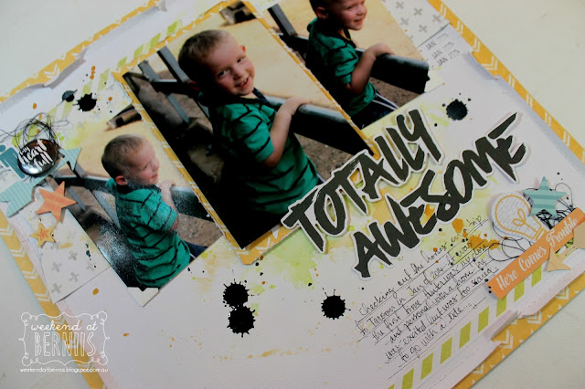 "Totally Awesome" Layout by Bernii Miller using Cocoa Vanilla Studio - Totally Rad collection. 