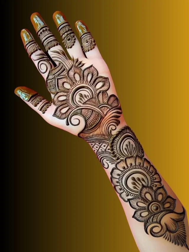 front mehndi design easy and beautiful for girl full hand