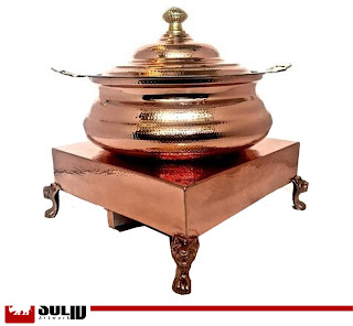 copper hammered chowki set