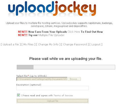 Upload your files to multiple file sharing networks with Uploadjockey