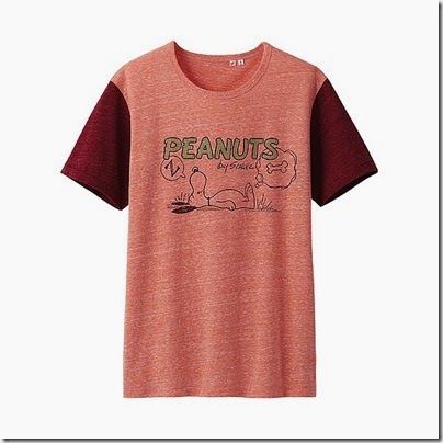 UNIQLO Man Peanuts Graphic Short Sleeve T-shirt Pink