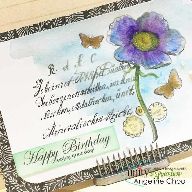 ScrappyScrappy: Happy birthday card #scrappyscrappy #unitystampco #gracielliedesign #card #gansaitambi #watercolor