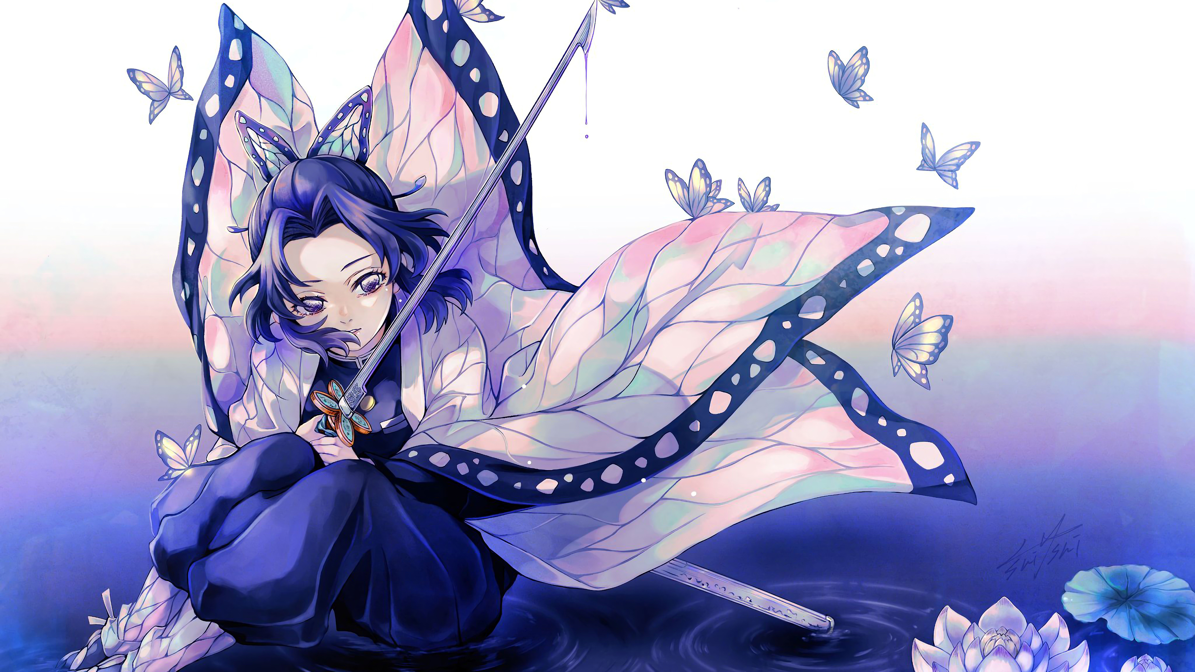 Shinobu Kochou Kimetsu No Yaiba 4k Wallpaper 123