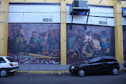 Mural on the wall of the Boca Juniors Museum in La Bombonera