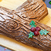 Chocolate Yule Log Filled with Eggnog mousse