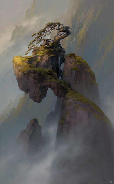 A fantasy landscape by Tianhua Xu