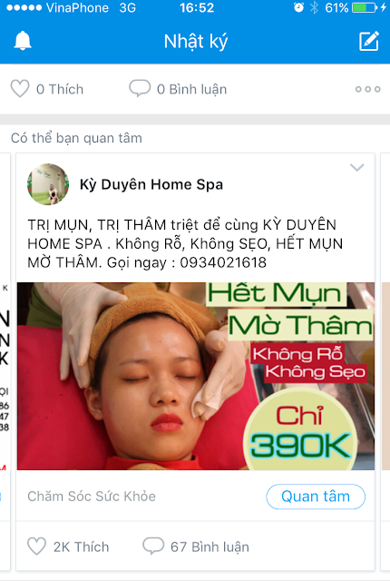 Quảng cáo trên News Feed Zalo