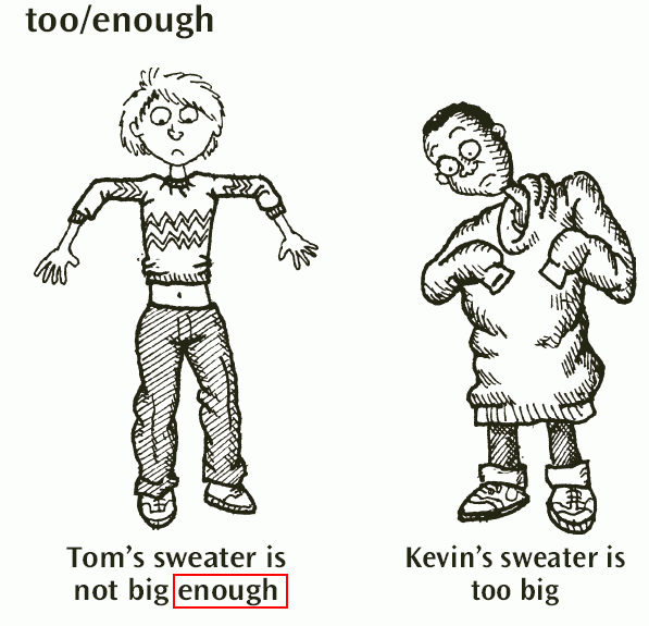Resultado de imagen de too and enough