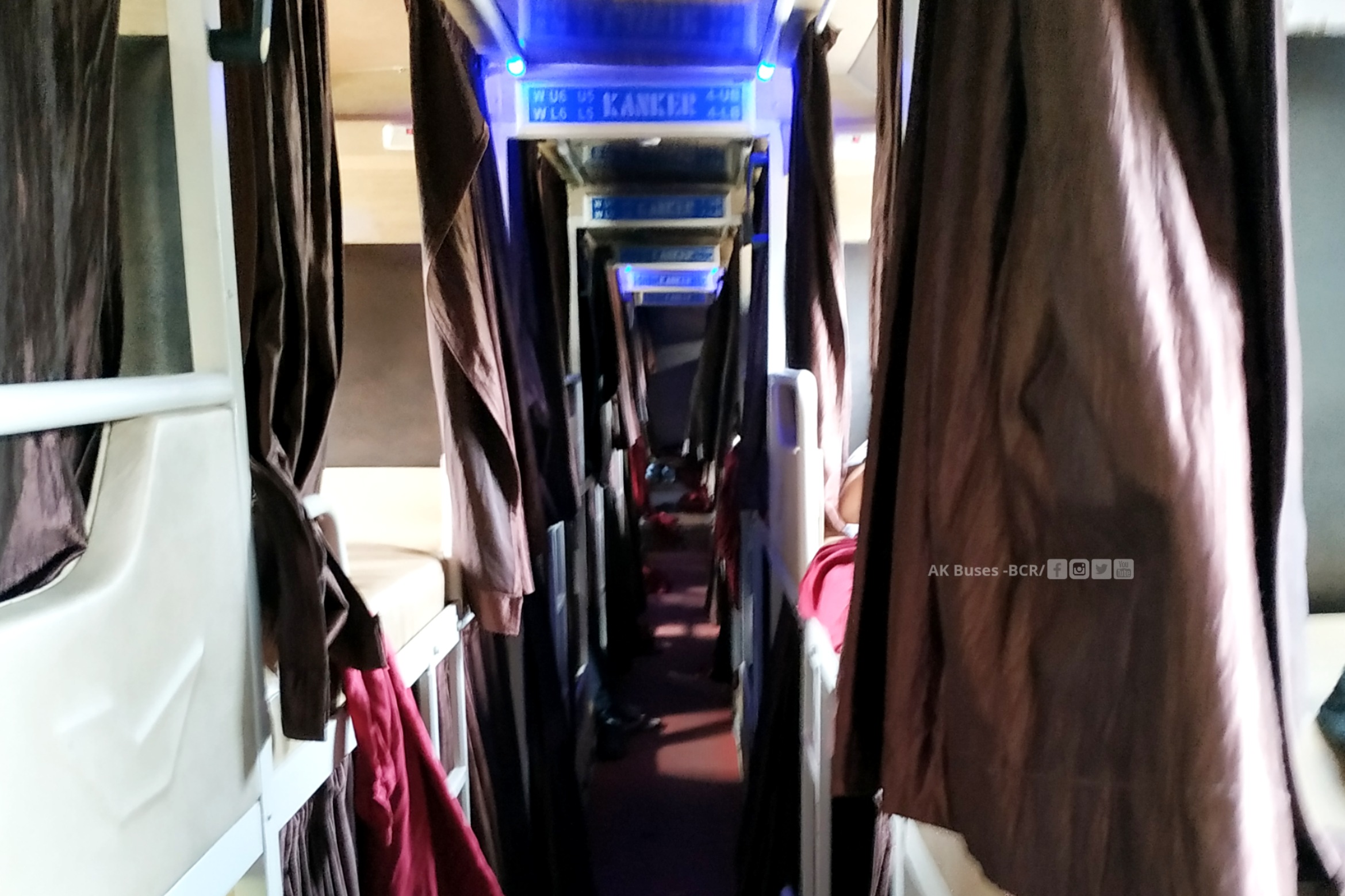 Kanker Roadways Volvo Multi Axle Sleeper bus interior