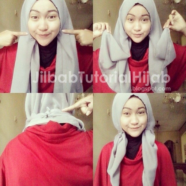 model tutorial hijab segi empat simple 2016 terbaru