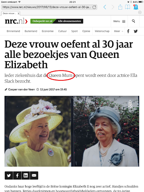 Ieder ziekenhuis dat de Queen Mum opent wordt eerst door actrice Ella Slack bezocht.