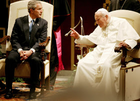 Pope John-Paul II and George W. Bush
