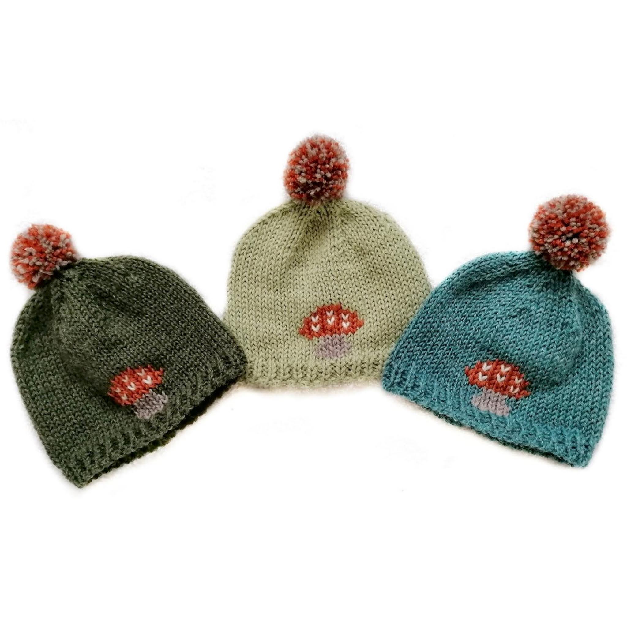 Kids Hand Knitted Mushroom Beanie Hat from TwoGreyRabbits