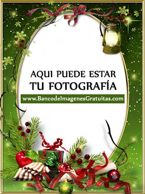 Lámpara, esferas y regalos (portaretratos PNG navideño) - Christmas photo frames