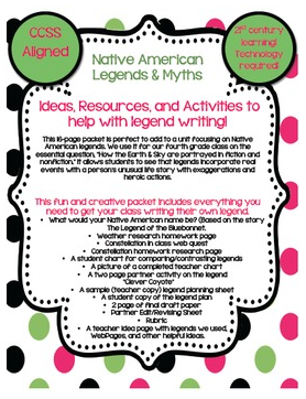 http://www.teacherspayteachers.com/Product/Native-American-LegendsResourcesideasActivities-to-help-with-legend-writing-677579