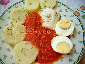 Bacalao al vapor con tomate (La cocina de Camilni)
