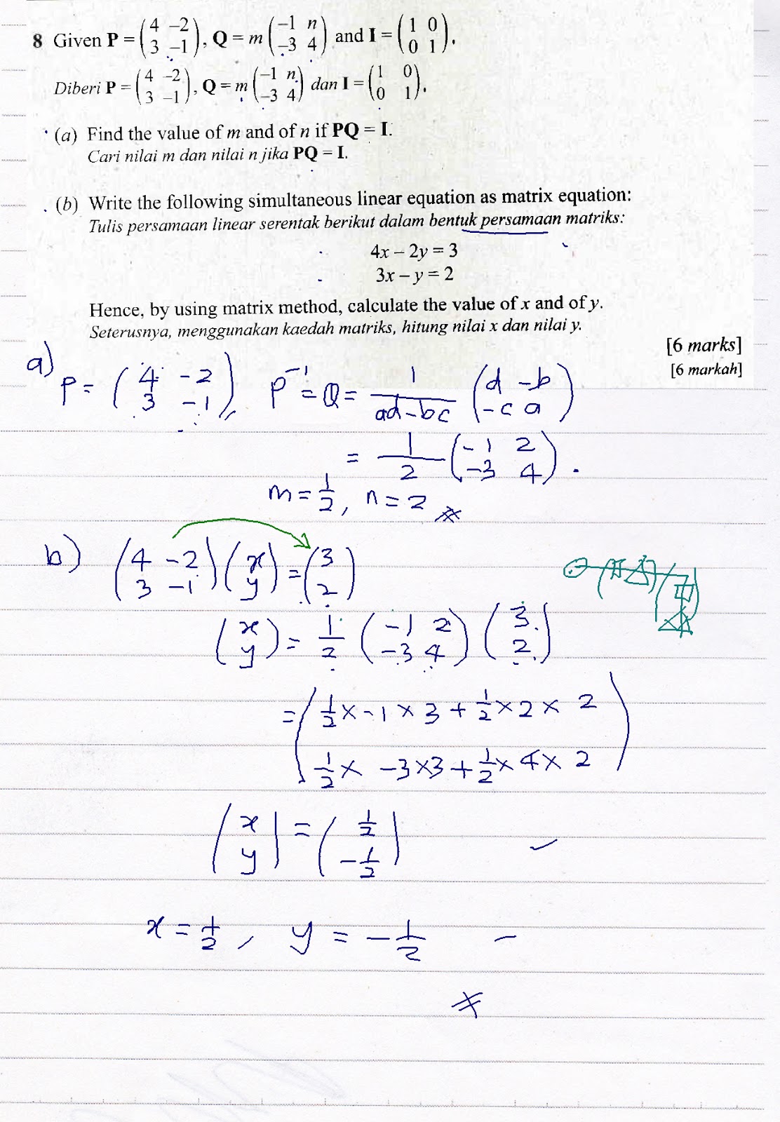 Cikgu Azman - Bukit Jalil: Q8 Matriks SPM 2018 Nov Sebenar 